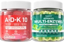 Digitale enzymer Gummies 1000mg Chewable - Break Down Food Hurtigt, 90 Millioner CFU, Probiotika, Postbiotika, Prebiotic & Fiber Blend & Vitamin ADK Gummies + Calcium Magnesium Zink supplement