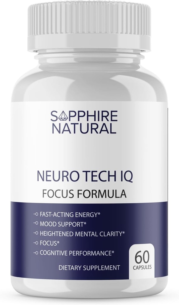 Officiel... Neuro Tech IQ Brain Supplement - Neurotech Iq Focus Formel Enhancement Pills (60 kapsler)