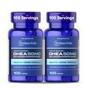 Puritan 's Pride Youth Guard DHEA for kvinder og mænd 50mg, Kosttilskud til sund aldring, 3 måneders levering, 100 tabletter, 2 pakker