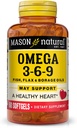 Mason Natural Omega 3-6-9 med fisk, hørfrø, & Borage Oliils, 60 Softels
