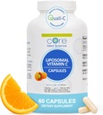 Core Med Science Liposomal Vitamin C 1000mg, 60 kapsler - Non-GMO Natural Liposomal Vitamin C tillæg, der fremmer sund hud - immunsystemet Booster for voksne, understøtter kollagen dannelse