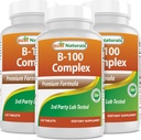 Bedste Naturals B 100 Complex 120 tabletter (B Complex Vitamin) (120 greve (pakke med 3))
