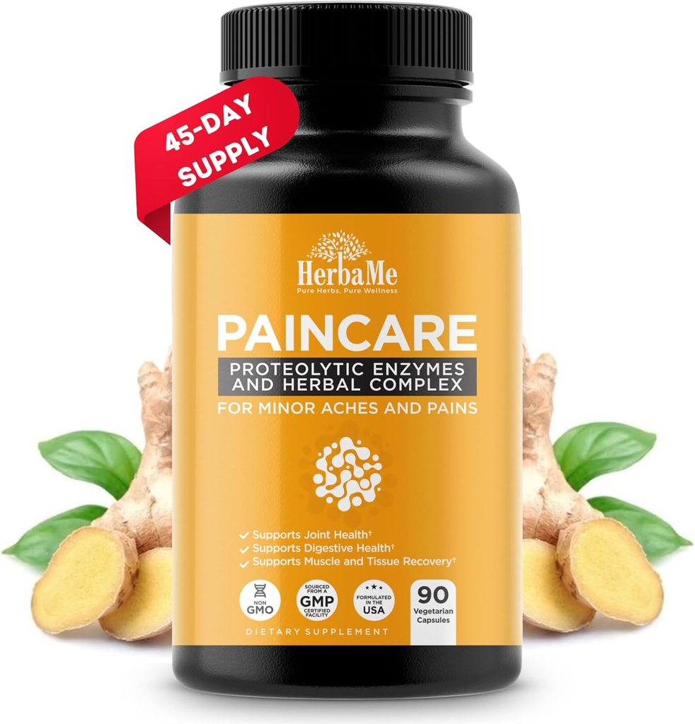 Proteolytiske enzymer supplement med Serrapeptase - Devils Claw, 90 Kapsler, fremmer Joints Relief, Muskel og Tissue Sundhed med vedvarende mobilitet, Atleter Post Workout Inddrivelse Støtte