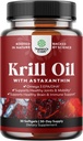 Krill Omega 3 Fish Oil Softgels 500mg - Koncentreret Krill EPA & DHA Fish Oil Omega 3 supplement til kvinder & mænd for immunforsvar, hjerne & hjerte sundhed - Burpless fede syrer supplement - 30 Tæl
