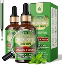Organic Chlorophyll Flydende dråber Liposomal for kvinder & mænd, 6-in-1 Grønne Superfood Vegan Chlorophyll w / Spirulina, Hvede Græs, C-vitamin B12 A for intern deodorant *, Energi, fordøjelsesfremmende, 2Packs / 4 Fl Oz