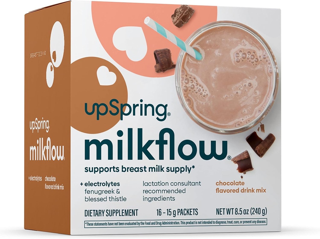 UpSpring Milkflow Electrolyte Amning Supplement Drink Mix med bukkehorn