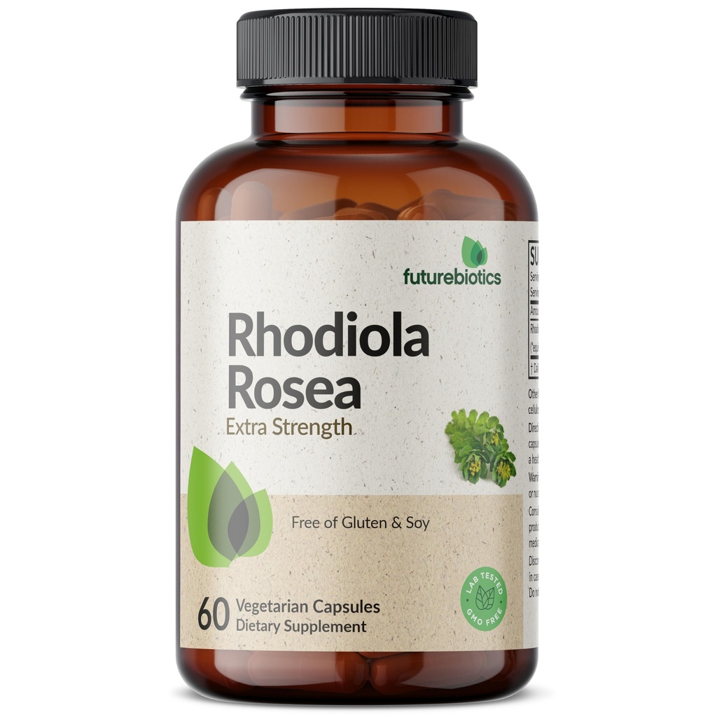 Fremtidsbiotika Rhodiola Rosea Powder Adaptogen Herb Vegetariske Kapsler, 60 Greve