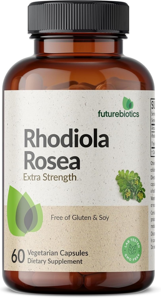 Futurebiotics Rhodiola Rosea Powder Adaptogenic Herb Vegetarian Capsules, 60 Count