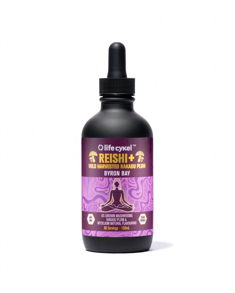 Life Cykel - Reishi Mushroom Extract med Wild Kakadu Plum - Potent Immun & Sleep Support, Vitamin- C Rich Adaptogen Mushroom Drops - 4 Fl Oz