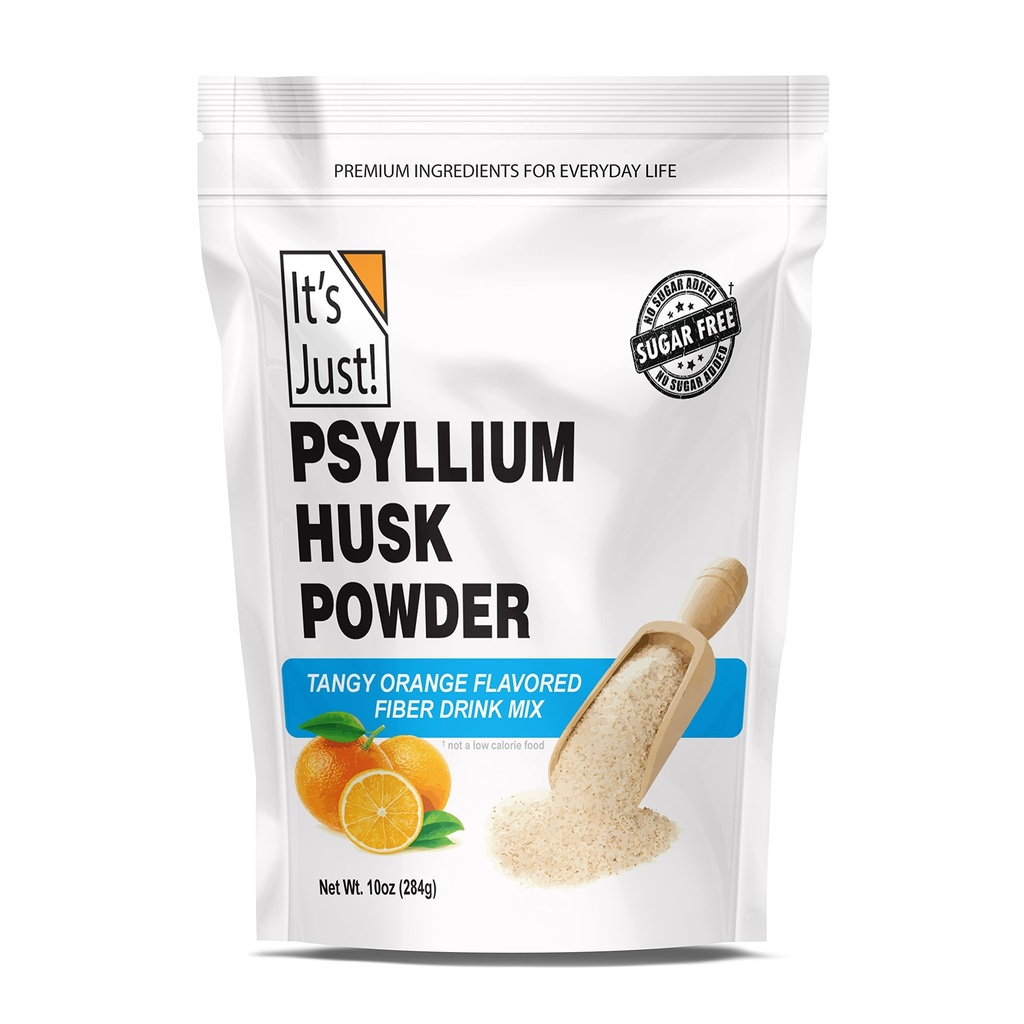 Det er bare! - Psyllium Husk Powder, Easy Mixing Dietary Fiber, Rens dit fordøjelsessystem, Finely Ground Powder, Ideel til Keto Bagning, Non- GMO (Tangy Orange, 10oz (pakke med 1))