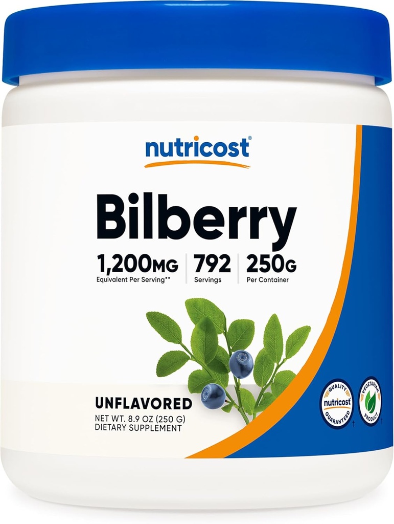 Nutricost Bilberry Powder 250 Grams - Gluten Free and Non- GMO