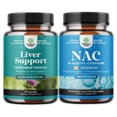 Bundle af lever rense Detox & reparation Formel og NAC supplement N- Acetyl Cysteine 600mg - Herbal leverstøtte tillæg med mælk tidsel - Høj Absorption NAC 600 mg kapsler Glutathion