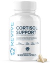 Revive MD Cortisol Manager, 90 Vegetariske kapsler - Cortisol tillæg med Magnesium & L- Theanine Support Health, Focus, Energy, Træthed, & Adrenal Gland funktion - Vegan & Gluten- Free
