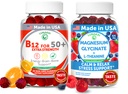 Lunakai USA Made Vitamin B12 for voksne 50 + & Magnesium Glycinate Gummies Bundle, Understøtter energi, Mood, Afslapning & Stress Relief, Non- GMO, Vegan, 60ct Hver