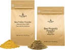 PURE ORIGINAL INGREDIENSER Bee Pollen Powder and Bee Propolis Powder Bundle, 1 LB Hver, Ingen Fillers, Lab Verified