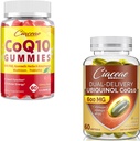 Ubiquinol CoQ10 600 MG 60 Softgels Bundle med CoQ10 Gummies 400 MG 60 Count