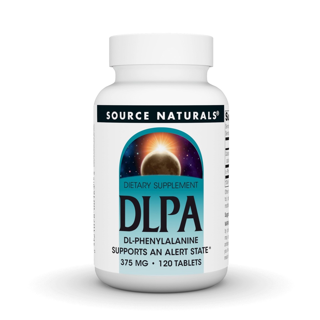 Kilde Naturals DLPA DL- Phenylalanin, Understøtter en Alert stat * - 375 mg - 120 tabletter