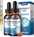 (2 Pack) Magnesium Citrate Liquid Magnesium Drops Supplement 500mg- Support Stress Relief, Ben, Muskel, Mood, Sleep-4 Fl Oz, Vegan, Raspberry Flavor