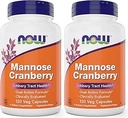 Now Foods Mannose Cranberry, 120 kapsler (pakke med 2) - med PAC - 450 mg dMannose, 250 mg hel tranebær - Urinary Tract Health * - Vegansk venligt supplement, ikke-GMO