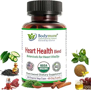 CholesterolSupport Heart Health Blend Mex124; USDA Organic Supplement w / Ekstrakter af grøn te, Mælkebøtte, Bitter Melon, Moringa Mex124; 60- Day Supply Mex124; Vegan, Non- GMO, Gluten- Free, Made in USA