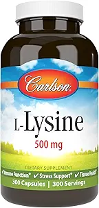 Carlson - L- Lysin, 500 mg, understøtter sundt væv & muskeludvikling, 300 kapsler
