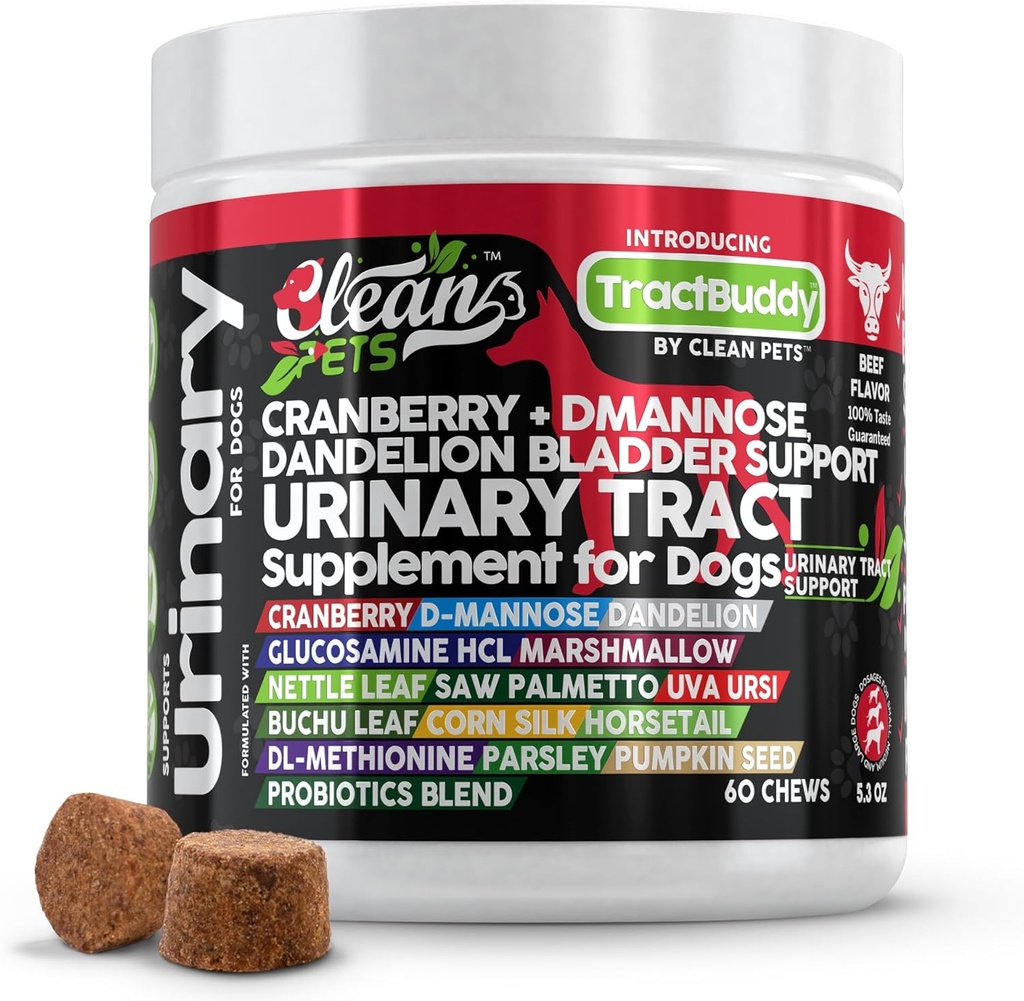 Cranberry til hunde Urinary Tract Support; D- Mannose UTI Bstige Stones Mælkebøtte Glucosamin HCL Marshmallow Nettle Leaf Saw Palmetto Uva Ursi Buchu Horsetail Methionin Parsley Supplement