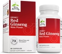 Terry naturligt HRG80 Red Ginseng Mandlige Power - Blood Circulation & Endurance Support - Kosttilskud med Ginseng & Zink - Urtetilskud til energistøtte - 48 kapsler