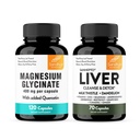 Sandhu 's Magnesium Glycinate med Quercetin & Lever Support Kapsler 124; Understøtter Quality Sleep, Afslapning & Lever Health Support
