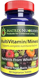 MULTIVITAMIN - Mineral - 100% Økologisk, hel mad, Komplet MultiVitamin - Great for daglig sundhed, livsstil og mere: A-vitamin, C-vitamin, D-vitamin, E-vitamin og meget mere! Veganske tabletter (60ct)