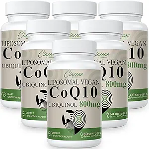 Liposomal CoQ10 800 mg Ubiquinol Softgel, Max Absorption Ubiquinol Coenzym Q10, Ubiquinol CoQ10 Supplement for antioxidant, Heart Function & Energy Production, Pure CoQ10 800mg, 360 Vegan Softels
