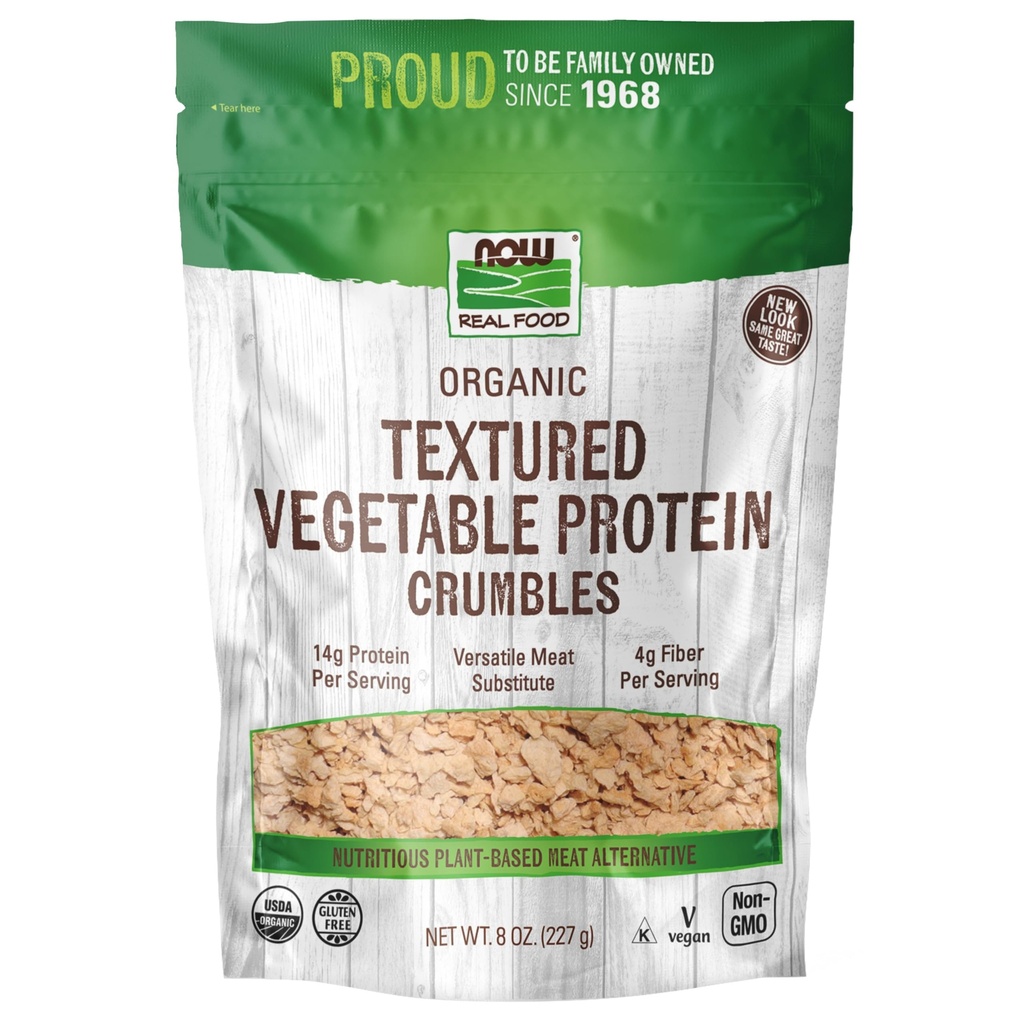 Now Foods, Organic Textured Soy Protein Granules, Non-GMO, Versatile, Vegetable- Sourced Protein, 8-Ounce (Packaging May Vary)