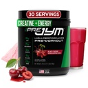 JYM Supplement Science Pre JYM Black Cherry Pre Workout Pulver til mænd og kvinder, BCAA, Nootropics, Creatin HCI, Citrullin, Beta- Alanine, Betaine, Taurine, Huperzine, 30 Servere