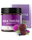 HERBAMAMA Milk Thistle Supplement - 1500mg Milk Thistle Seed Gummies for Lever Cleanse - Vegan, non-GMO lever support med Silybum Marianum - 60 pectin- baserede Blueberry- smag Chews