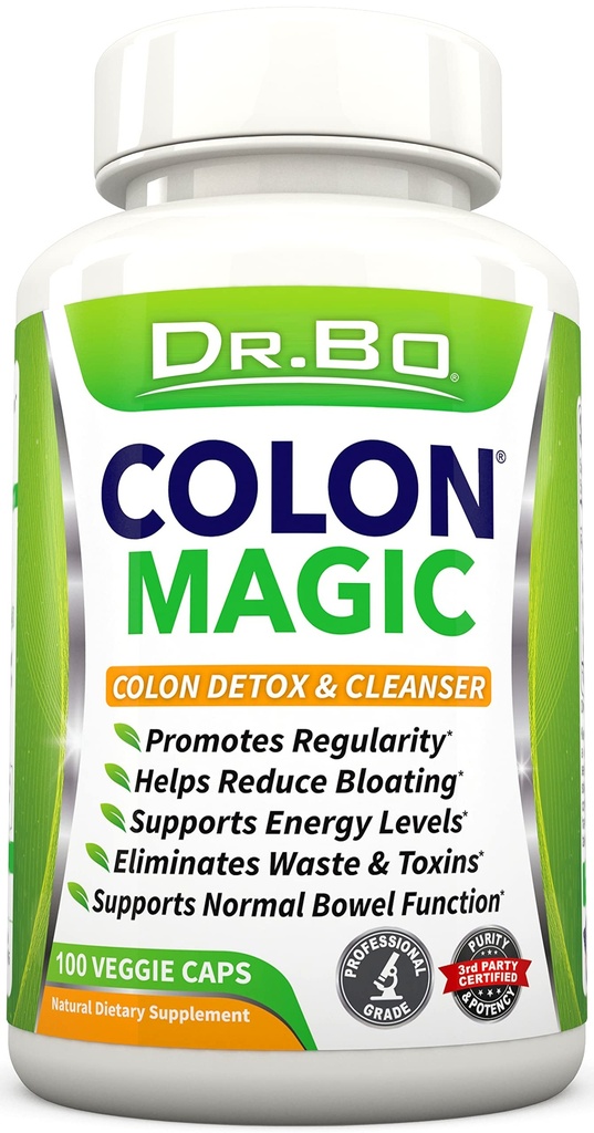 Colon Cleanse Detox Formel - Natural tarm Cleanser Pills til Intestinal Bloating & Hurtig fordøjelsesrengøring - Daglig Forstoppelse Relief Supplement Gut, Belly, Mave - Kvinder Mænd Urtevægt Flush