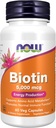 Now Foods Supplements, Biotin 5000 mcg, Aminosyremetabolisme *, Energiproduktion *, 60 Veg kapsler