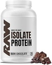 RAW Whey Isolate Protein Powder, mørk chokolade - 100% Grass- Fed Sport Nutrition Whey Protein Powder for Muscle Growth & Recovery - Low- Fat, Lav Carb, naturligt aromatiseret og sødet - 25 Serveringer