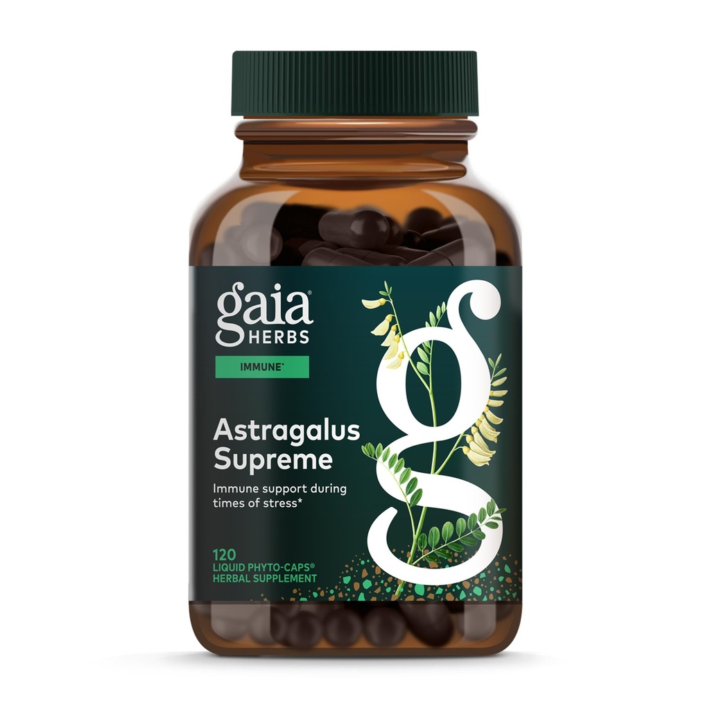 Gaia Herbs Astragalus Supreme - immun- og antioxidant Support - med Astragalus Root, Schisandra Berry, og Ligustrum - 120 Vegansk flydende Phyto- kapsler (30- Day Supply)