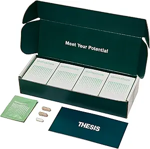 Thesis Motivation - Nootrop Brain Support - fremmer sund hjerne energi, Focus & Beat Procrastination - Artichoke Extract, Dynamin, L- Phenylalanin & L- Theanine - 24 Serveringer