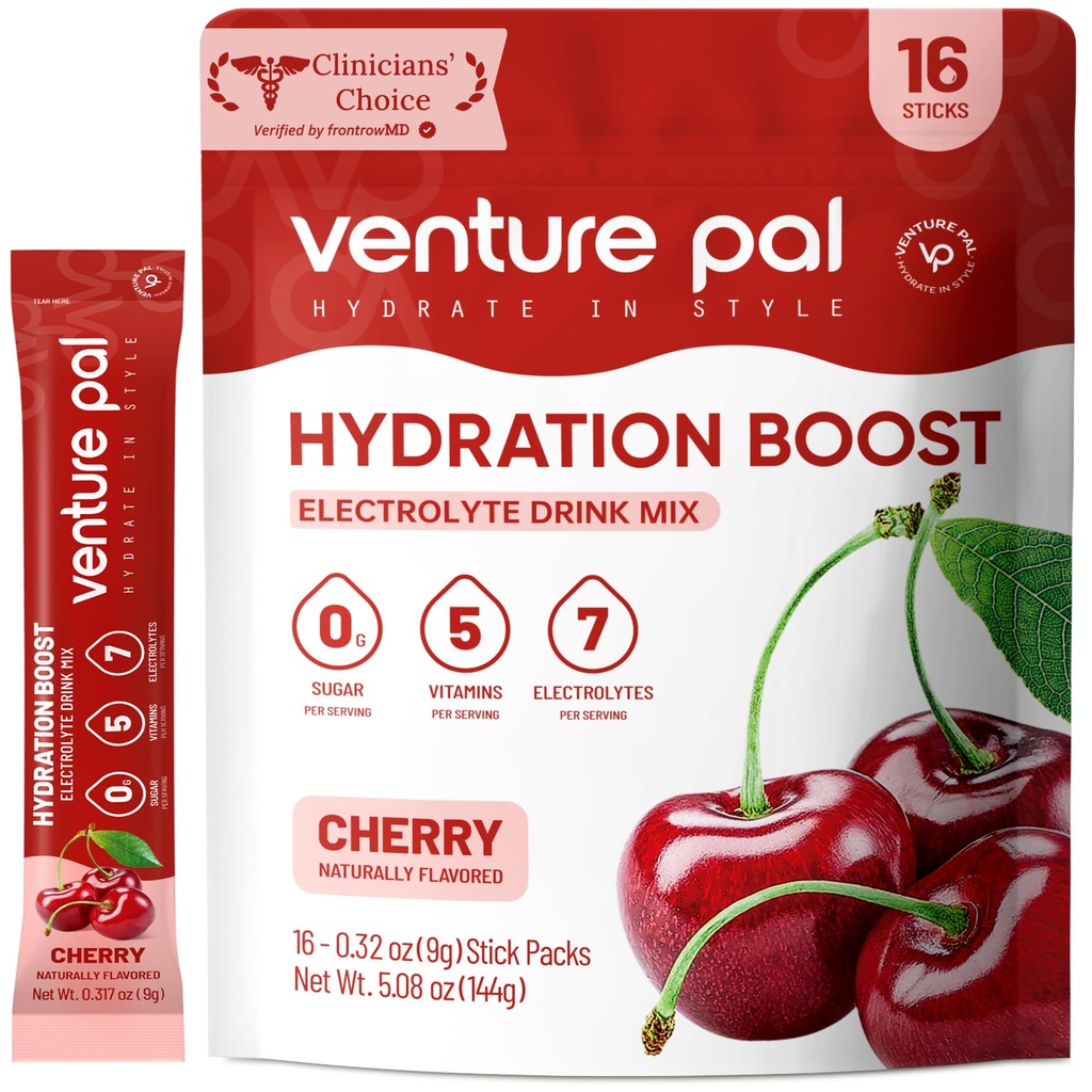 Venture Pal Sugar Free Electrolyte Powder Packets - Flydende Daily IV Drink Mix for Rapid Hydration & Party Recovery