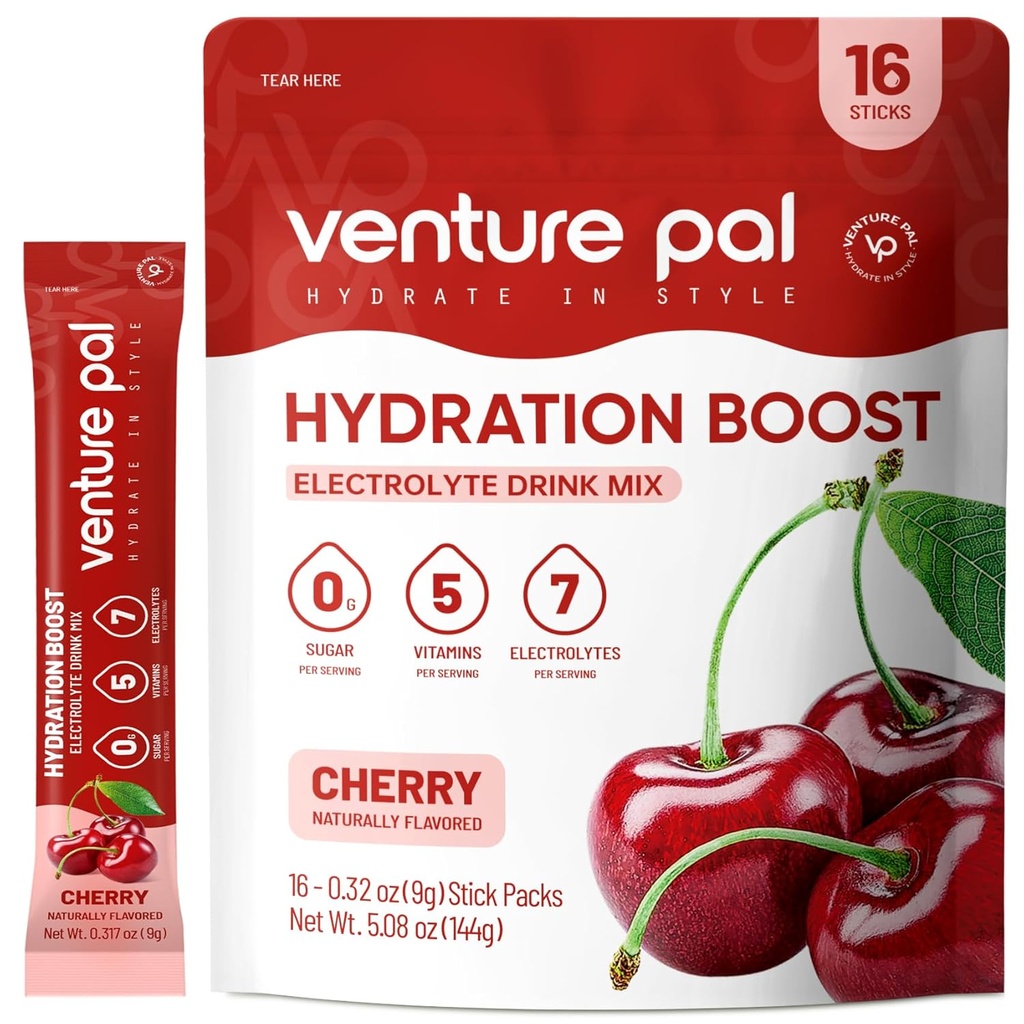 Venture Pal Sugar Free Electrolyte Powder Packets - Flydende Daily IV Drink Mix for Rapid Hydration & Party Recovery