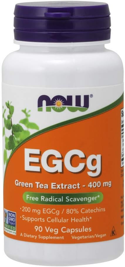 Now Foods Supplements, EGCg Green Tea Extract 400 mg, Free Radical Scavenger *, 90 Veg Kapsler