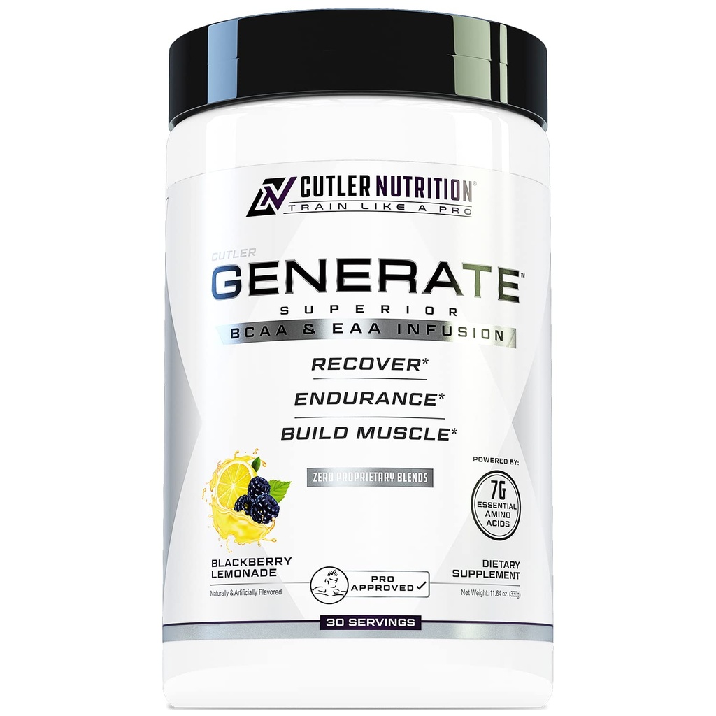 Generér EAA og BCAA pulver: Bedste indlæg Workout Inddrivelse Drik og forgrenede kæde Aminosyrer supplement med essentielle Aminosyrer, 5g BCAA, 2g EAAs Budding 124; BlackBerry Lemonade, 30 Serveringer
