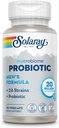 SOLARAY Mycrobiome Probiotiske Mænd Formel, Probiotika til mænd, Gut sundhed, fordøjelse, immunfunktion & mere, 20 milliarder CFU Herre Probiotik, 24 Sprains Plus Prebiotic, 30 Servere, 30 VegCaps