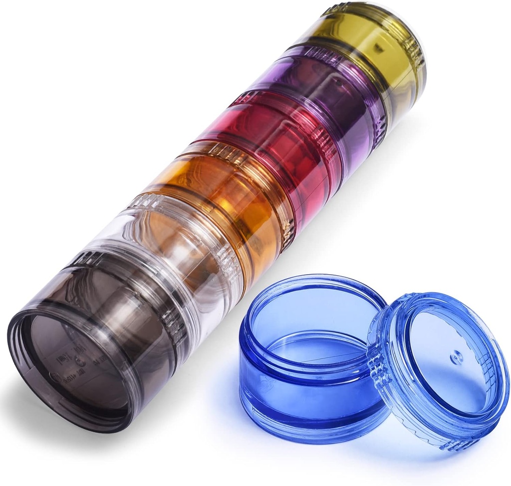 Cylindrisk Pocket Pharmacy Fugtighed- Proof Travel Pill Organizer Gratis kombination af syv farver Pill Box 7 dag