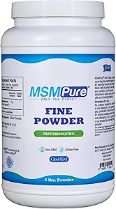 KALA SUNDHED MSMPure Fast opløsning Fine MSM Powder krystaller - US- Made MSM til fælles sundhed, hududseende, og hår & negle støtte - 5 LB, Økologisk svovl