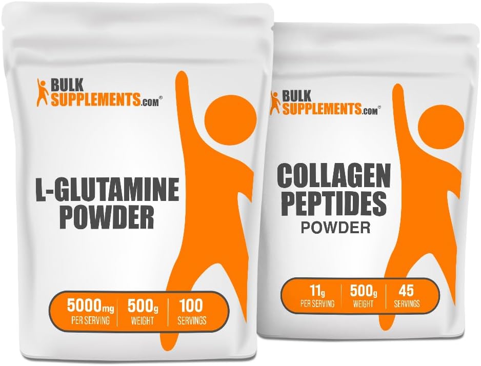 BulkSupplements L- Glutamin 500g + Collagen Peptider 500g Bundle