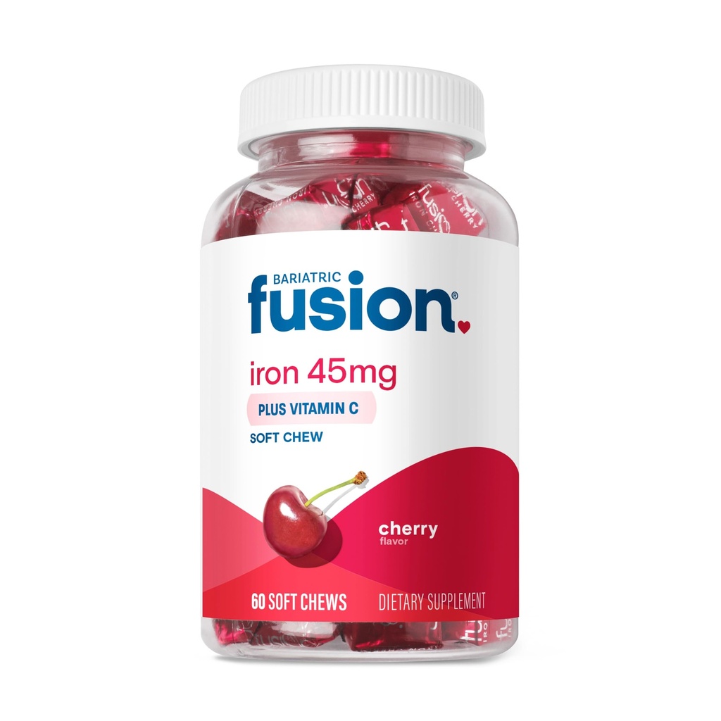 Bariatric Fusion jerntilskud til kvinder Anæmi 124; Chewable Iron med C-vitamin 124; Cherry Flavored Soft Chew 124; Dødbringende på Mave Ferrous Fumarate til kvinder og mænd