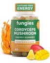 Fungies Cordyceps Mushroom Gummies, Mango & Pineapple Flavor - Mushroom Herbal Supplement Gummy til voksne Understøtter Endurance, Energi & Performance - Kaffe- Gratis energi Gummies - 60 Servering