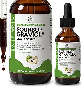iMATCHME Soursop Graviola Liquid Drop for Cell Support & Regeneration, Immunsystem og Gut Health Support, Pure Soursop Bitters Liquid, High Absorption, Sugar / Gluten Free, Natural Flavor, 2 Fl Oz