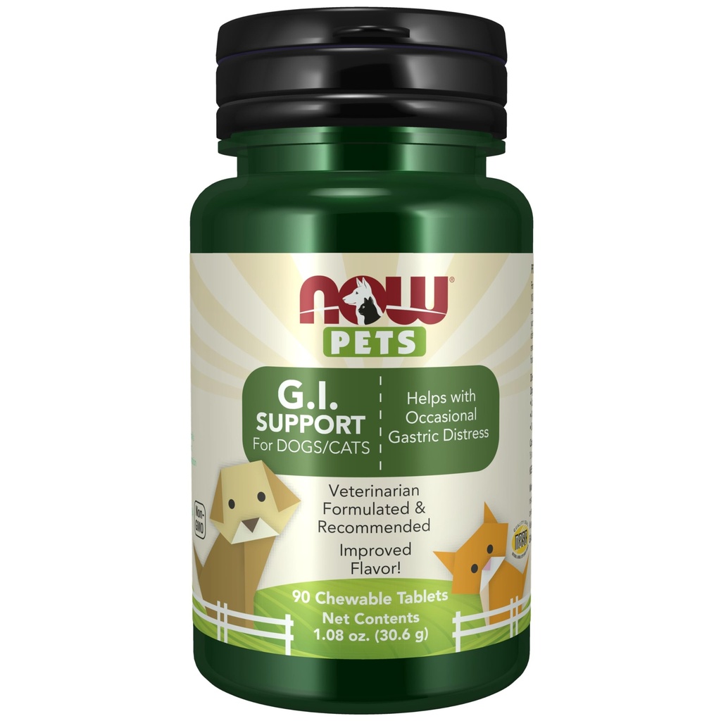 NU Pet Health, G.I. Support, Formuleret til katte og hunde, NASC Certified, 90 tyggetabletter